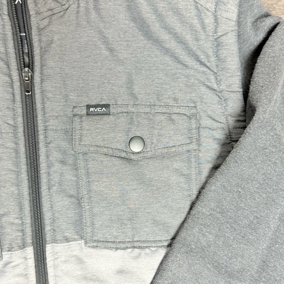 RVCA Gray Zip Up Sweater Casual Sporty Design - Picture 3 of 5